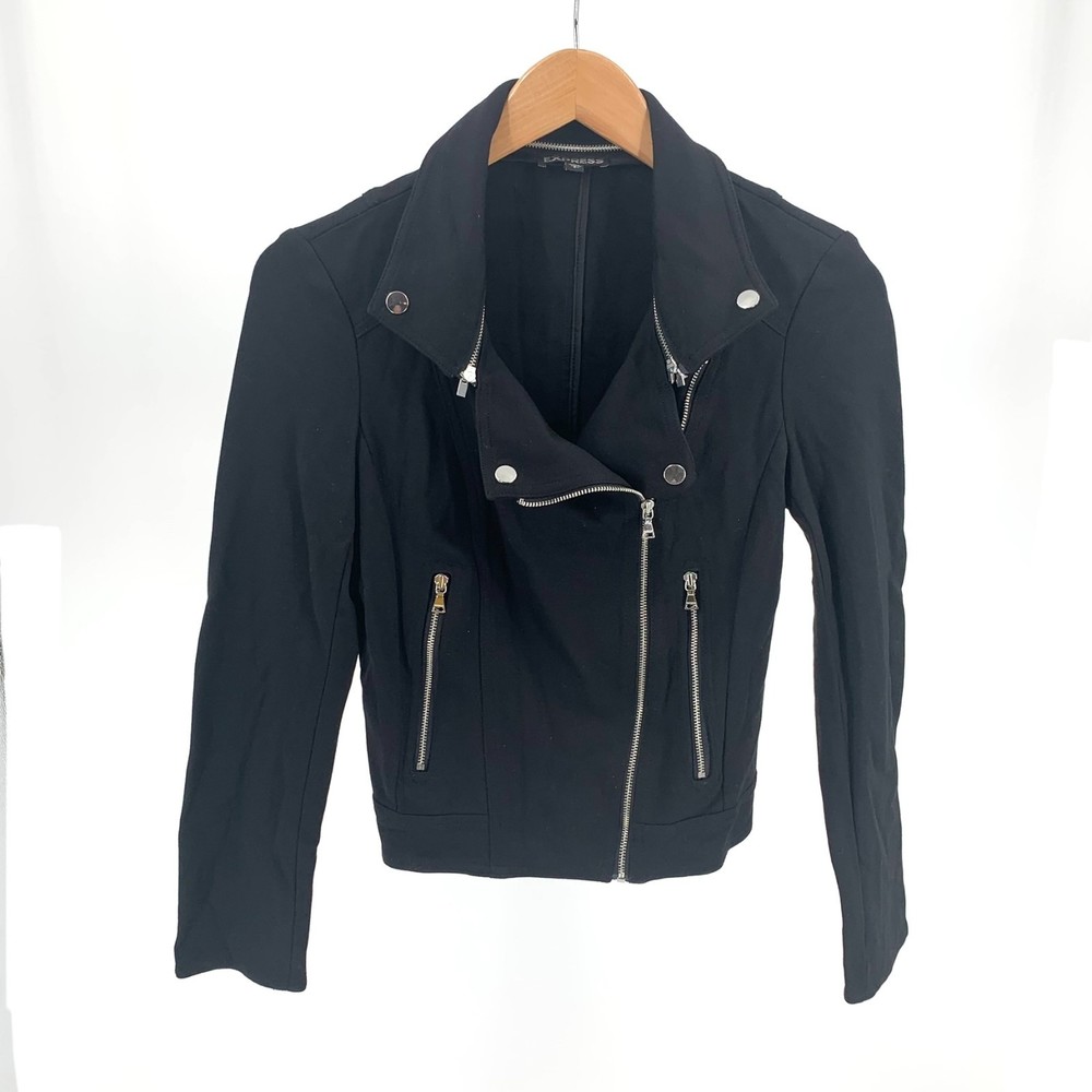 Express exposed zipper moto jacket small